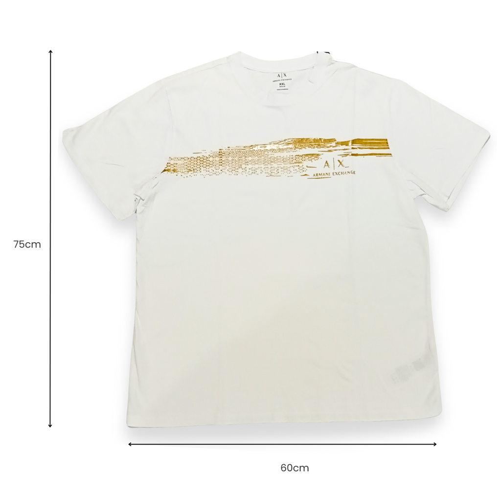 Playera Armani Exchange Blanca — Estampado Dorado XXL